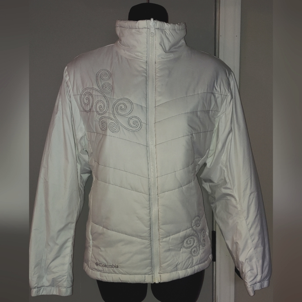 Columbia White Zip Front Jacket